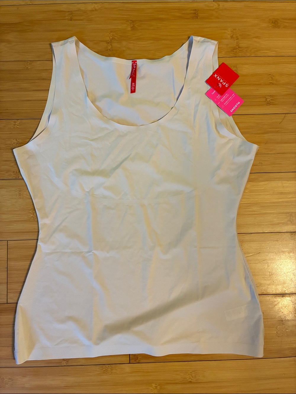SPANX White Seamless Scoop Neck Tank Top